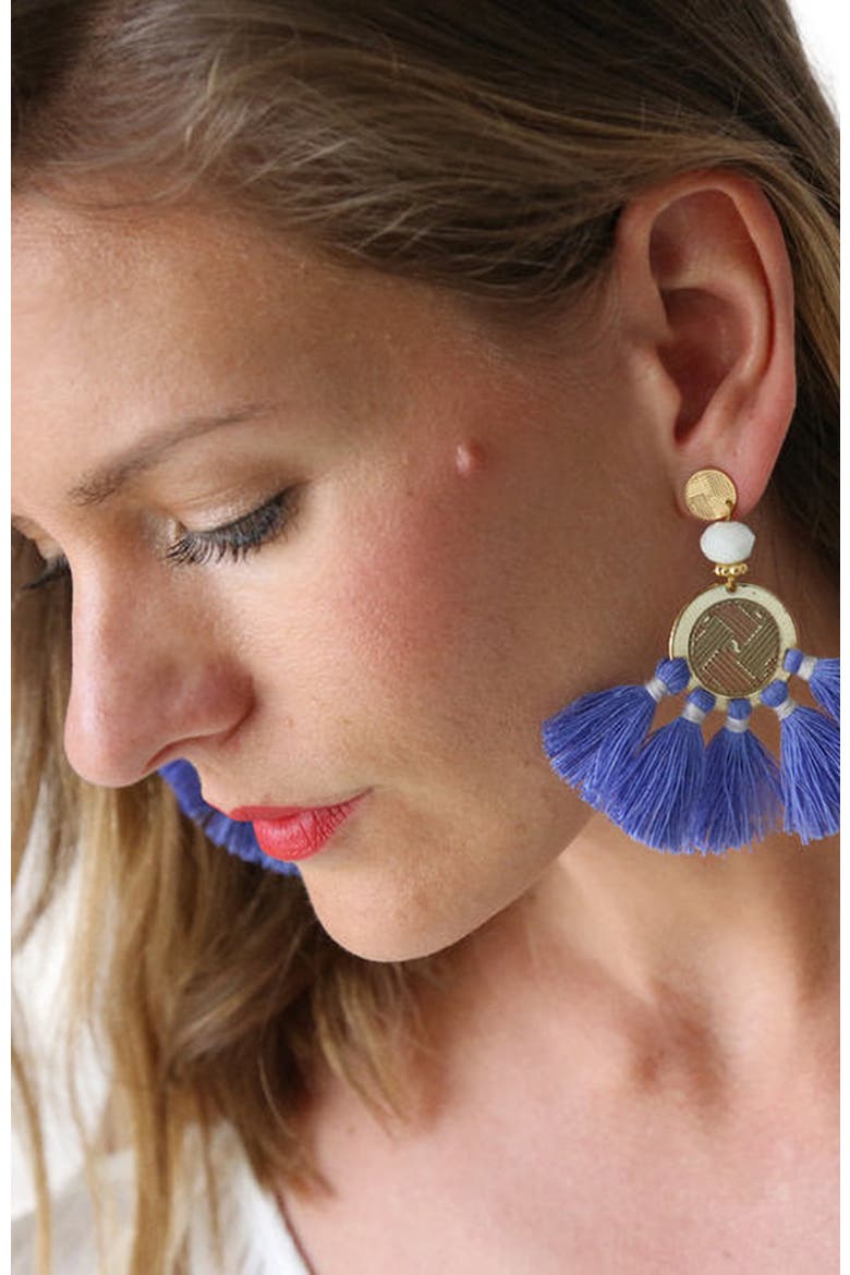 Sol Tassel Earring, Alternate, color, Periwinkle