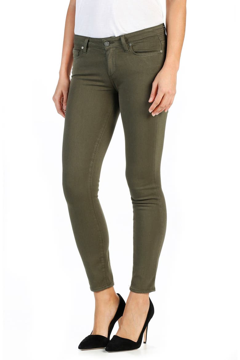Transcend Verdugo Ankle Ultra Skinny Jeans, Main, color, OLIVE LEAF