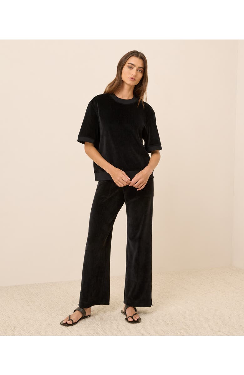 Pact Organic Cotton Pure Velour Sweatshirt Tee, Alternate, color, Black