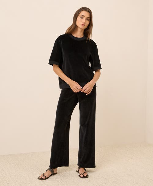 Pact Organic Cotton Pure Velour Sweatshirt Tee In Black
