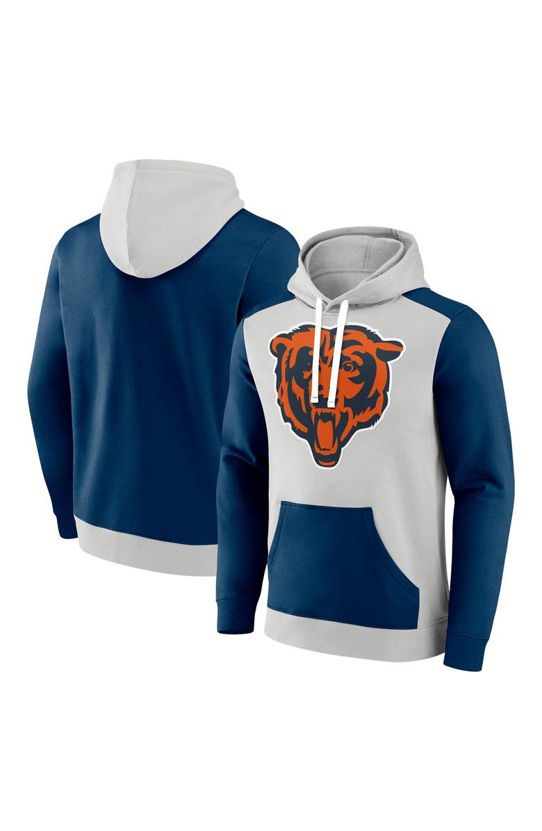 FANATICS Men's Fanatics Silver/Navy Chicago Bears Big & Tall Team Fleece Pullover Hoodie, Alternate, color, 