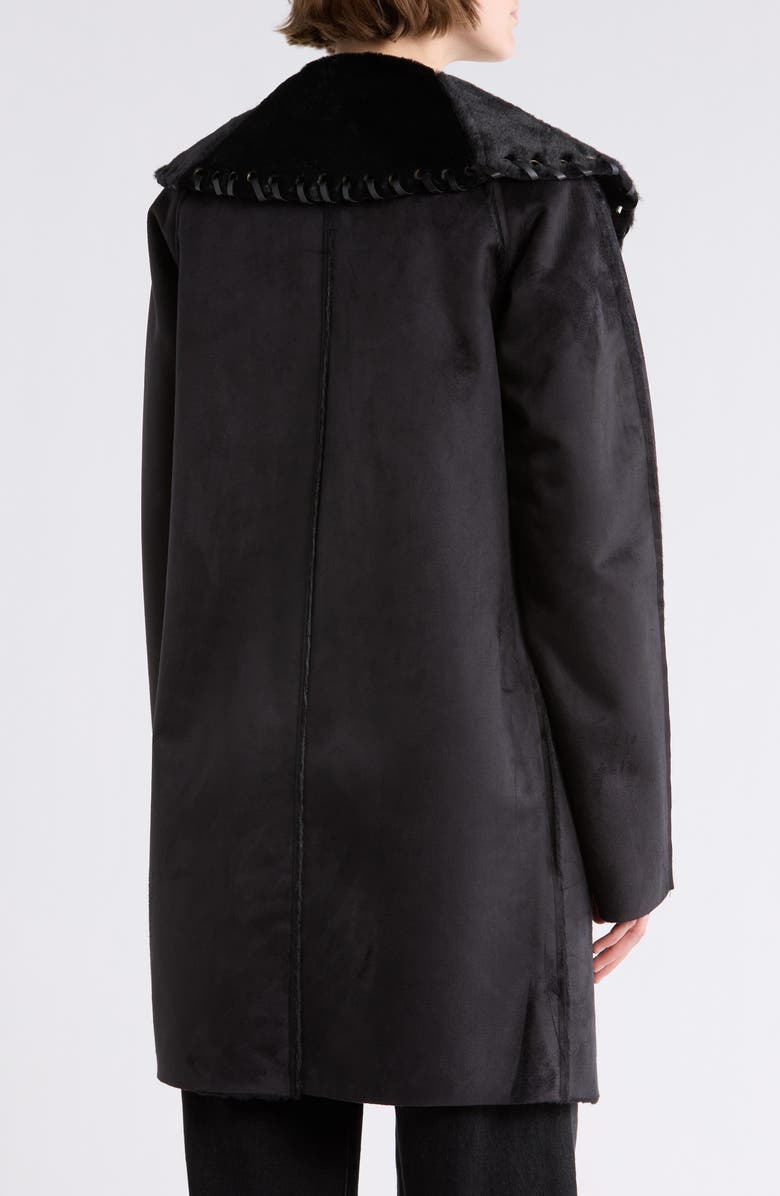 Love Token Talita Whipstitch Faux Fur Coat, Alternate, color, Black