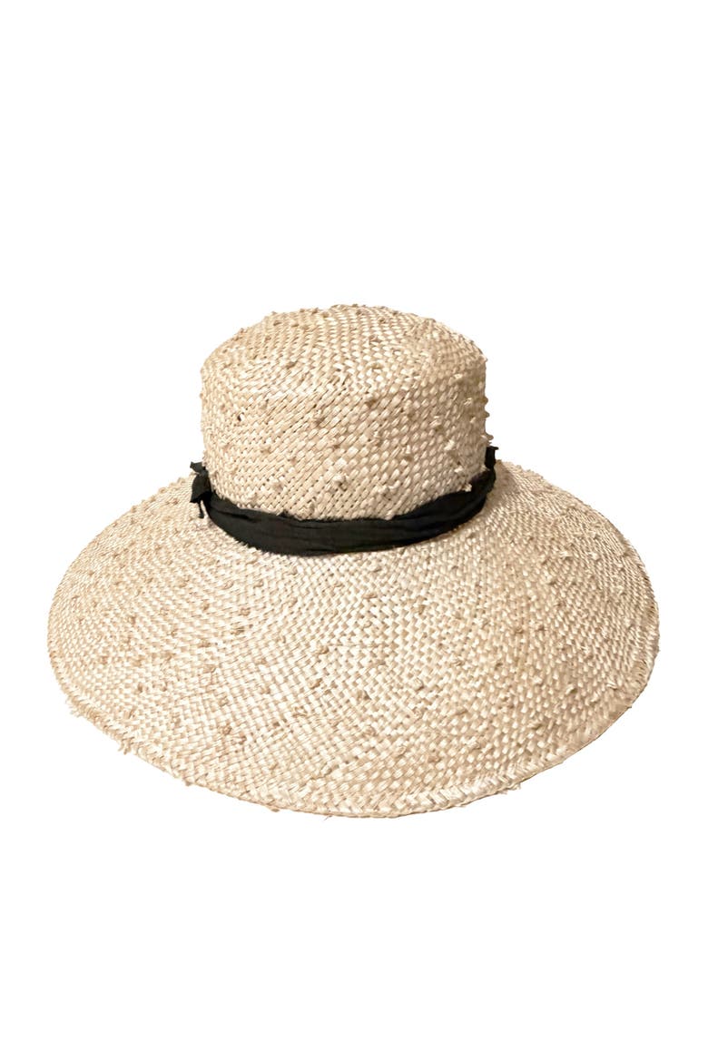 Audrey Knotted Sisal Straw Hat, Main, color, Natural With Black Trim
