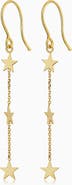 Oradina 14K Yellow Gold Starry Night Strand Earrings