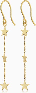 Oradina 14K Yellow Gold Starry Night Strand Earrings