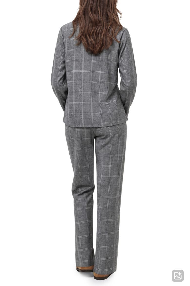 Plaid Cotton Long Pajamas, Alternate, color, MEDIUM HEATHER GREY