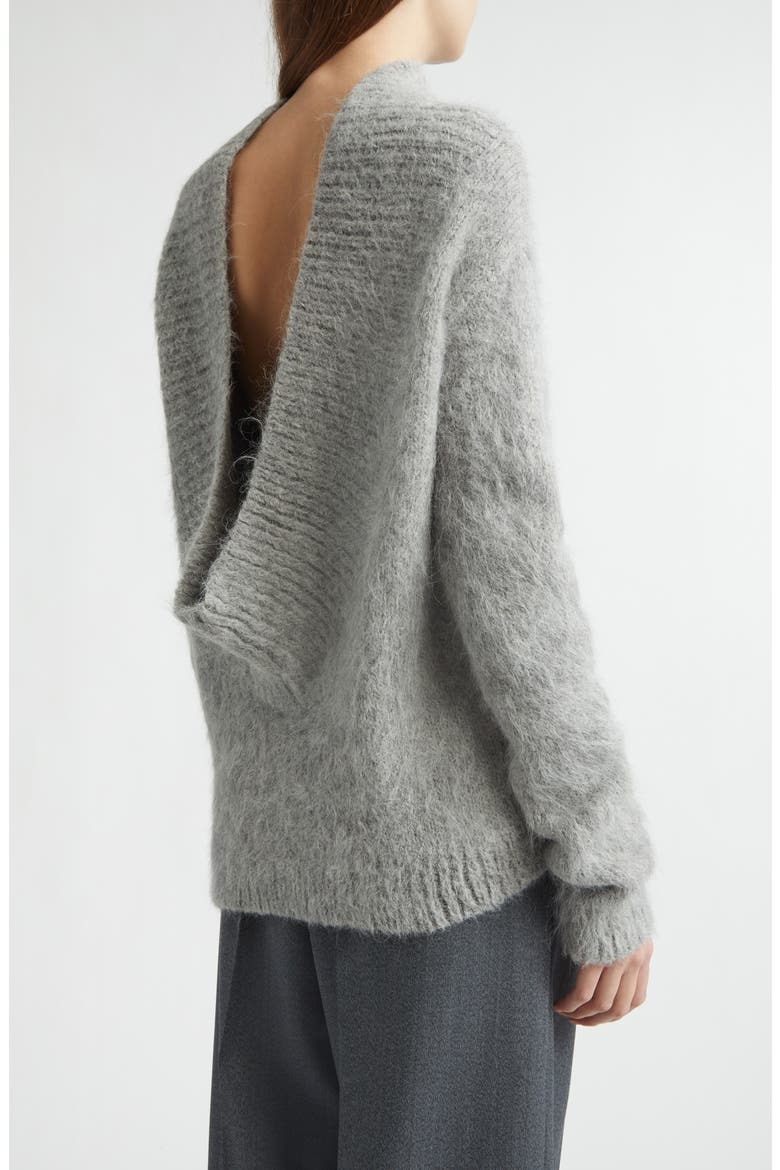 Sonko Reversible Suri Alpaca & Merino Wool Blend Sweater, Alternate, color, HEATHER GREY