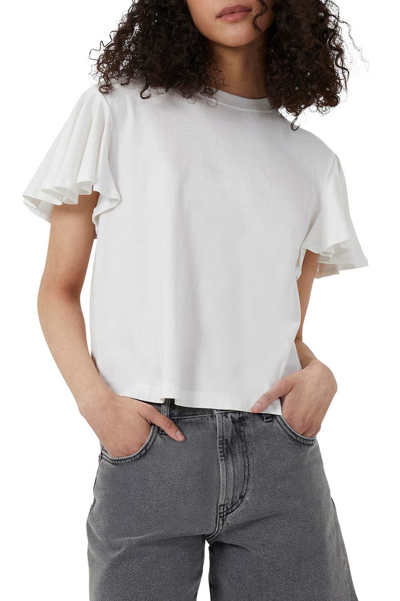 Vera Ruffle Cotton Top, Main, color, WINTER WHITE