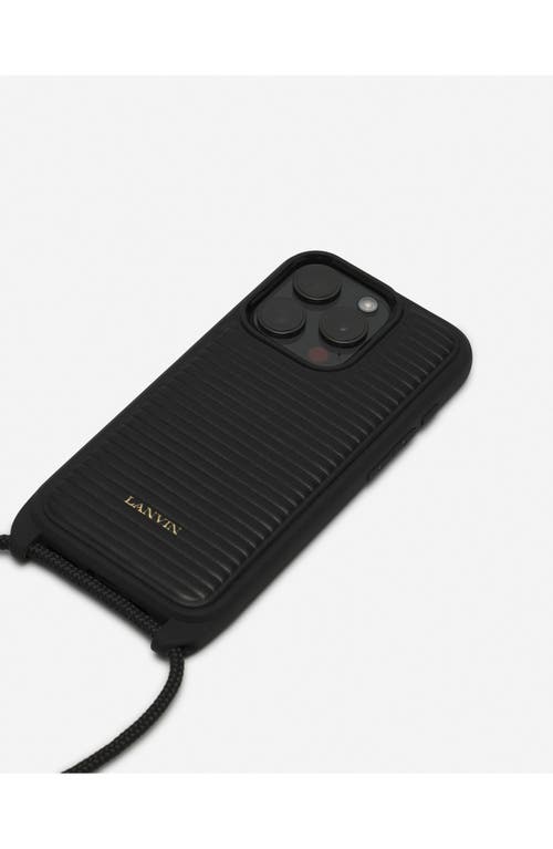 Shop Lanvin Concerto Arpège Leather Case For Iphone 15 In Black
