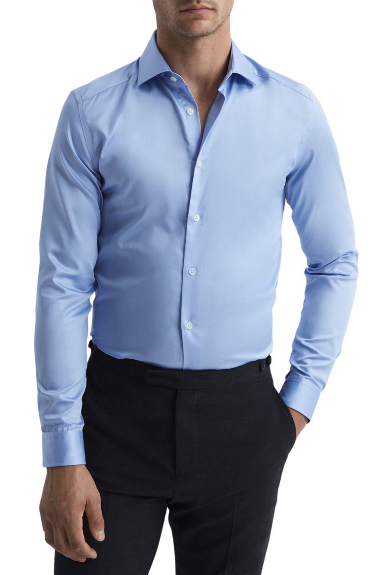 Men's Remote Cotton Button-Up Shirt, Main, color, MID BLUE