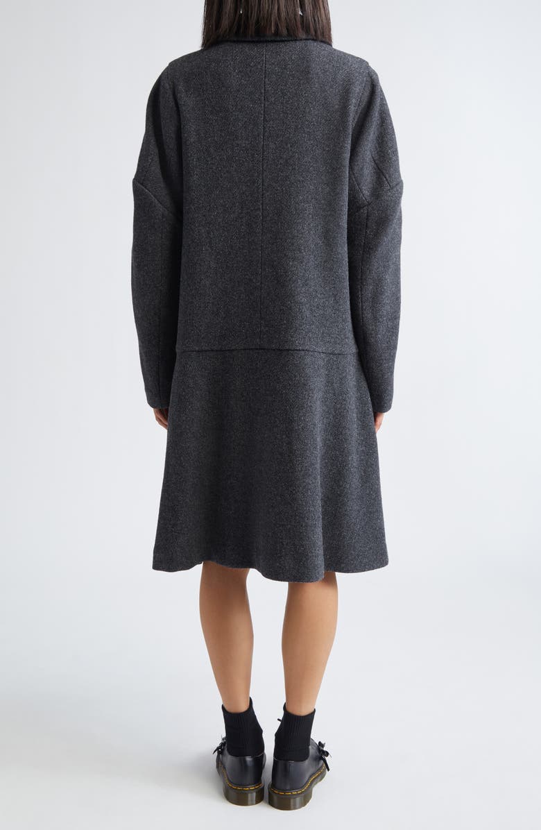 Comme des Garçons Comme des Garçons Long Sleeve Wool Tweed Coat Dress, Alternate, color, Charcoal