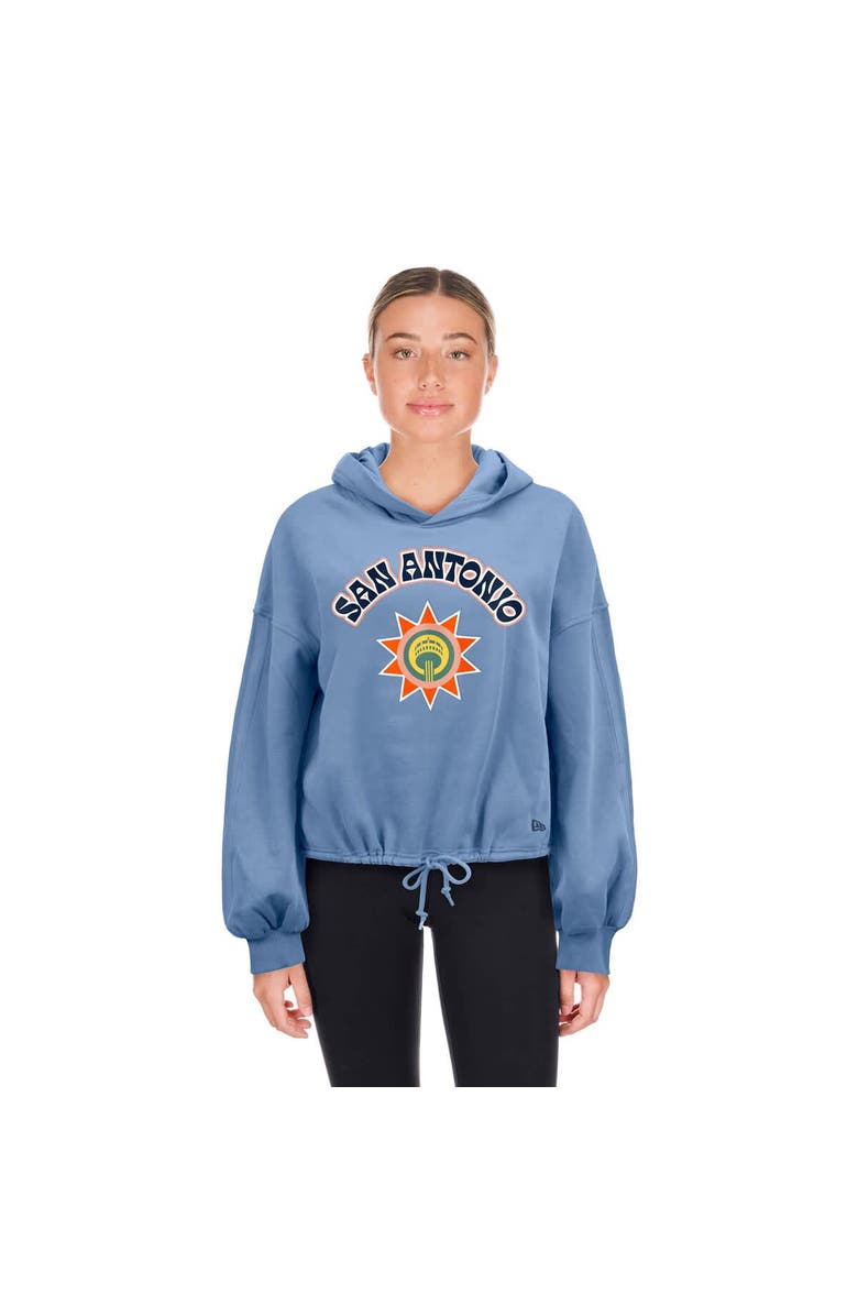 New Era Women's New Era Light Blue San Antonio Spurs 2024/25 City Edition Cropped Pullover Hoodie, Alternate, color, 