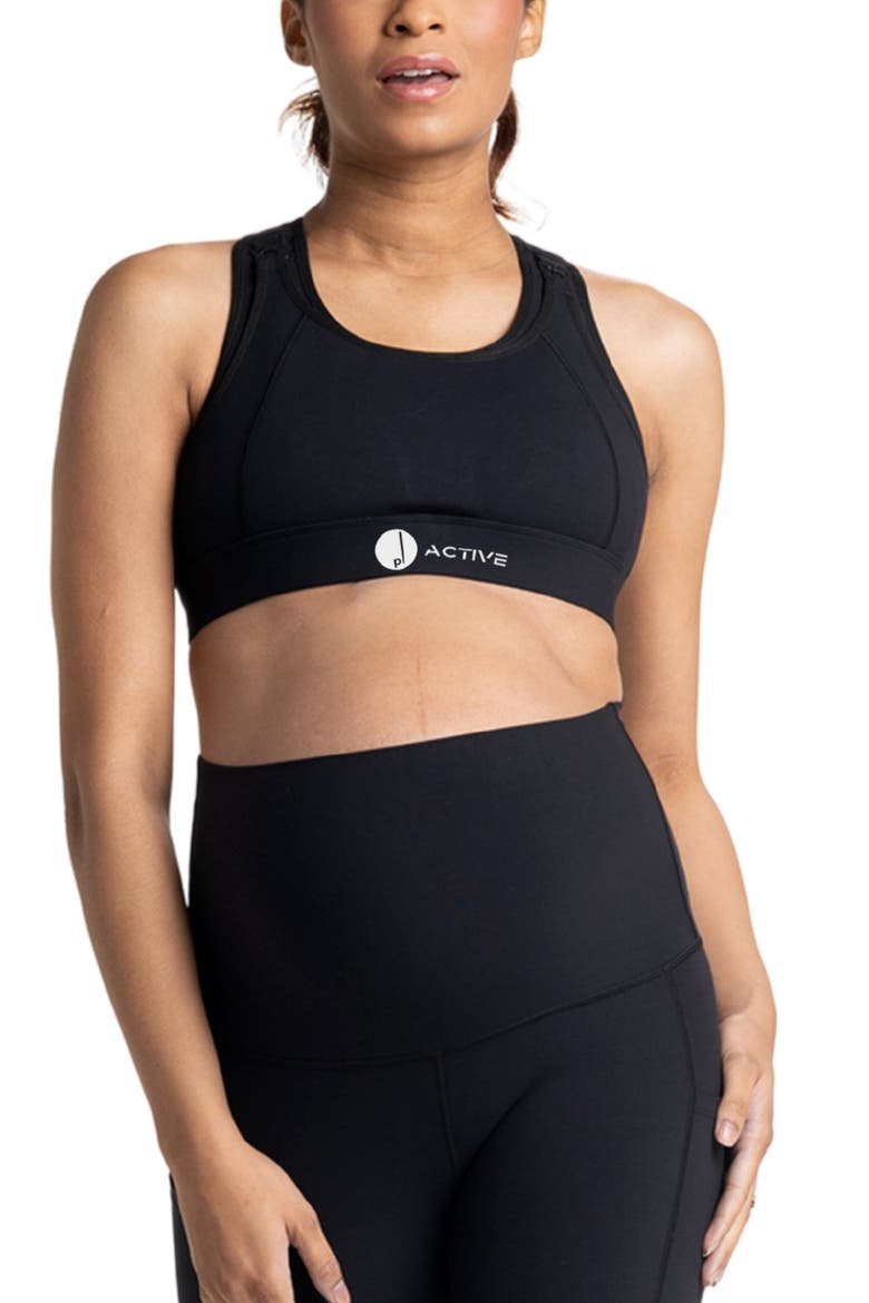 Sima Active Nursing/Maternity Sports Bra, Alternate, color, BLACK