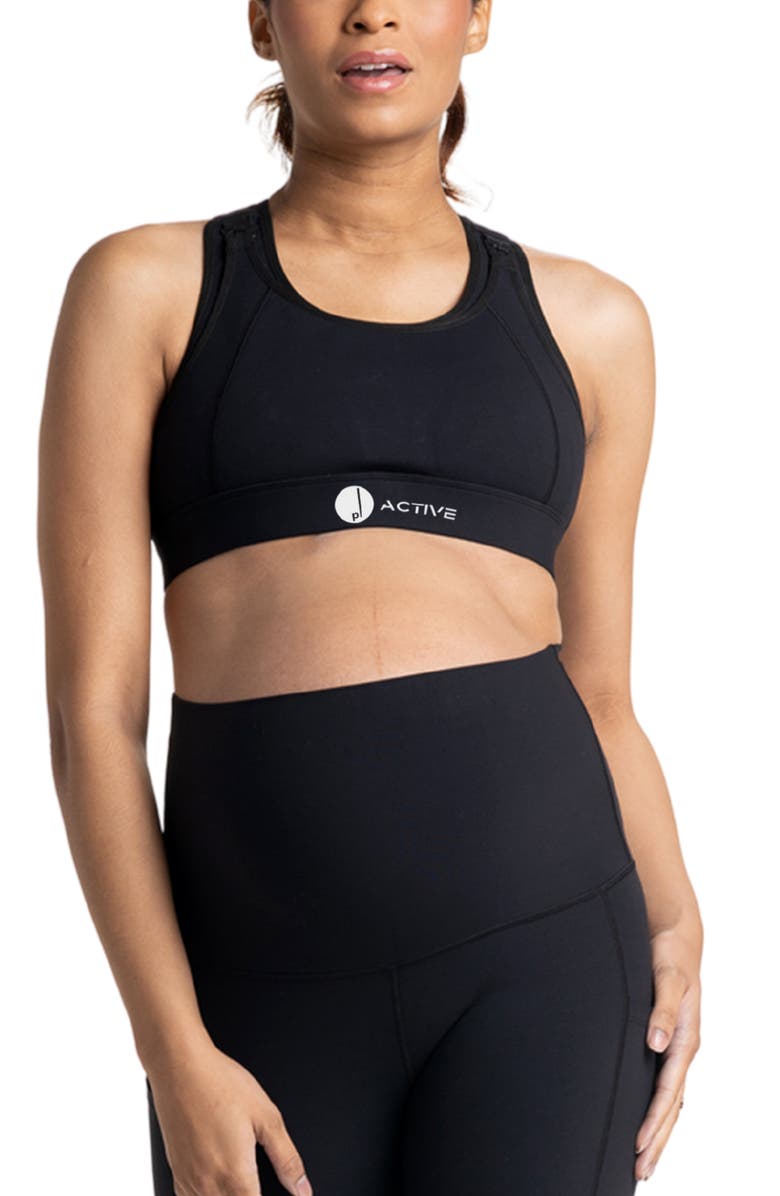 Preggo Leggings Sima Active Nursing/Maternity Sports Bra, Alternate, color, Black