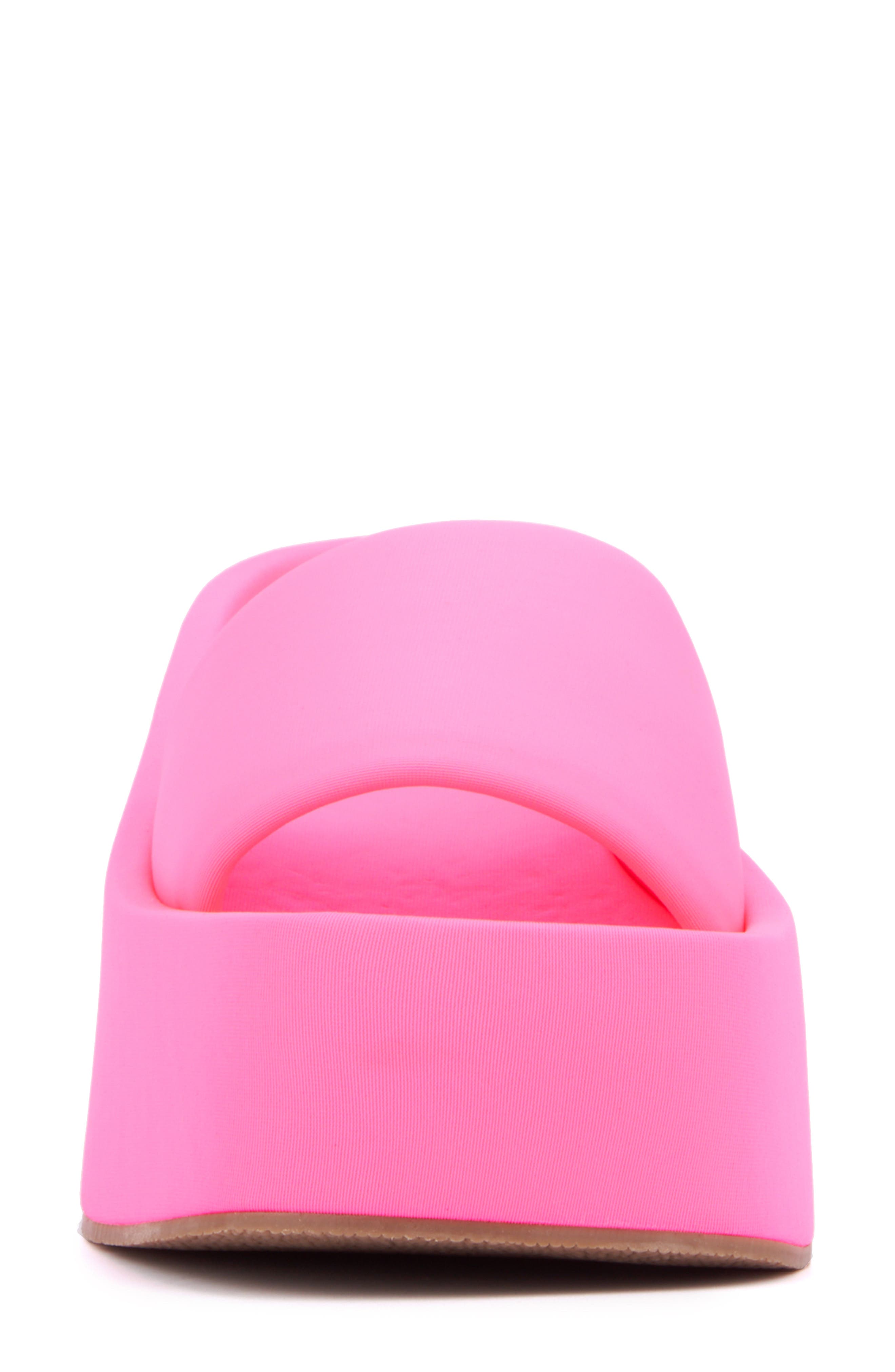 Uproar Platform Slide Sandal, Alternate, color, NEON PINK
