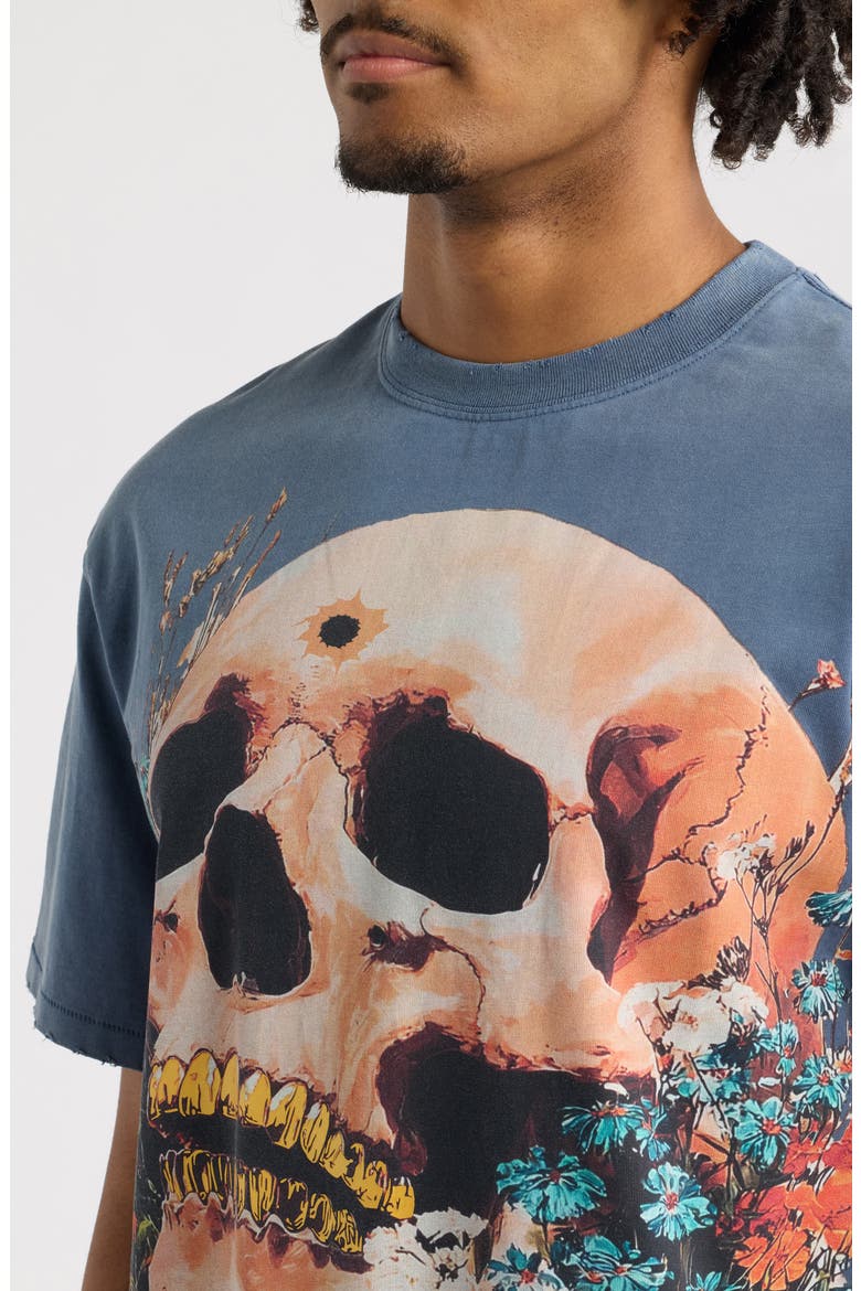 Bloom Relic Oversize Cotton Graphic T-Shirt, Alternate, color, NAVY