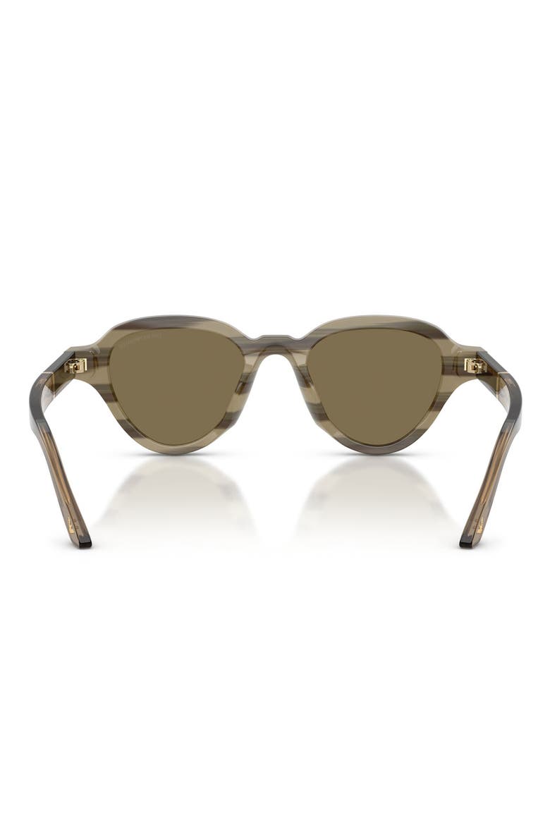 47mm Small Irregular Sunglasses, Alternate, color, BROWN ON STRIPED BEIGE