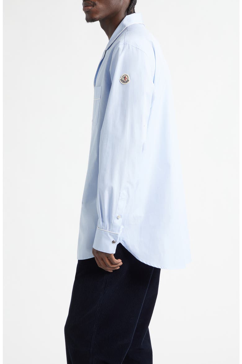 Cotton Fil-à-Fil Snap Front Shirt, Alternate, color, BLUE