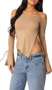 EDIKTED Jeni Asymmetric Side Tie Top