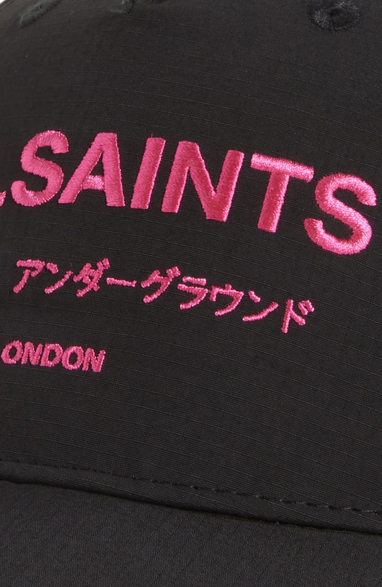 AllSaints Underground Logo Baseball Cap, Alternate, color, Black