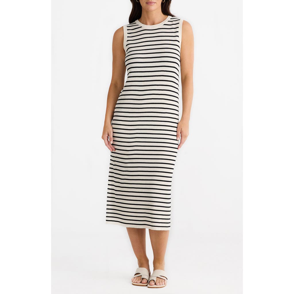 BRAVE + TRUE BRAVE+TRUE SQUAD STRIPE SLEEVELESS RIB MIDI DRESS