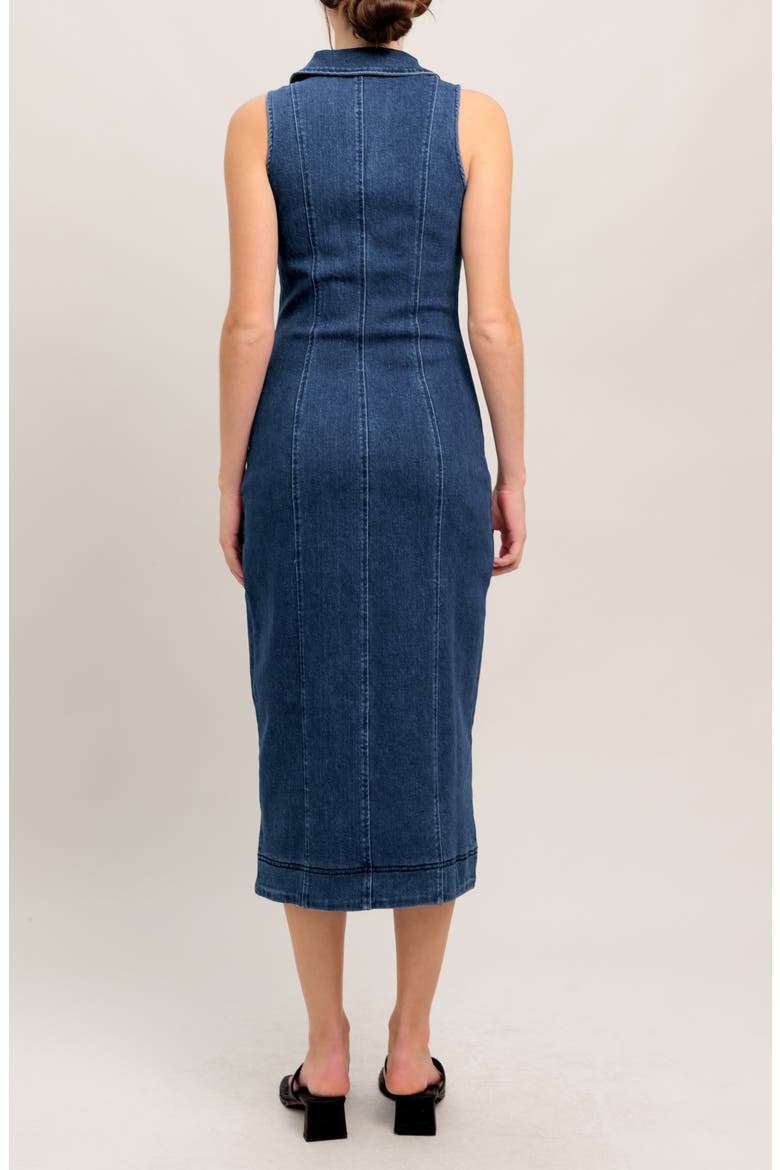 Sleeveless Denim Midi Dress, Alternate, color, MEDIUM INDIGO