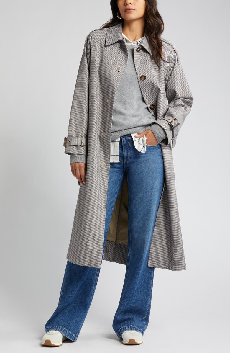 Barbour Marie Check Water Resistant Belted Trench Coat, Alternate, color, 