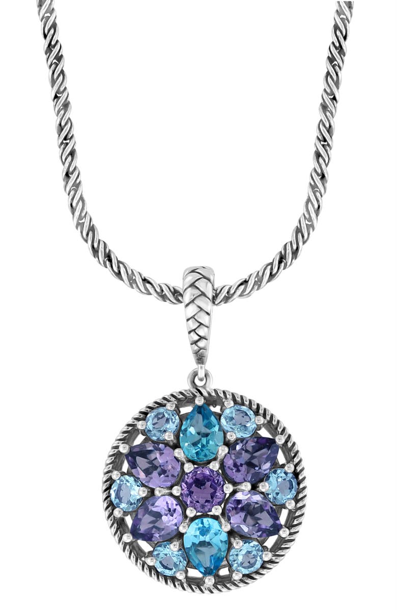 EFFY Sterling Silver Amethyst & Blue Topaz Pendant Necklace, Alternate, color,