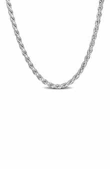 DELMAR Sterling Silver Diamond-Cut Rope Chain Necklace - 1.7mm
