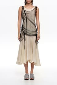 Bimba y Lola Camisole Dress With Mesh Overlay