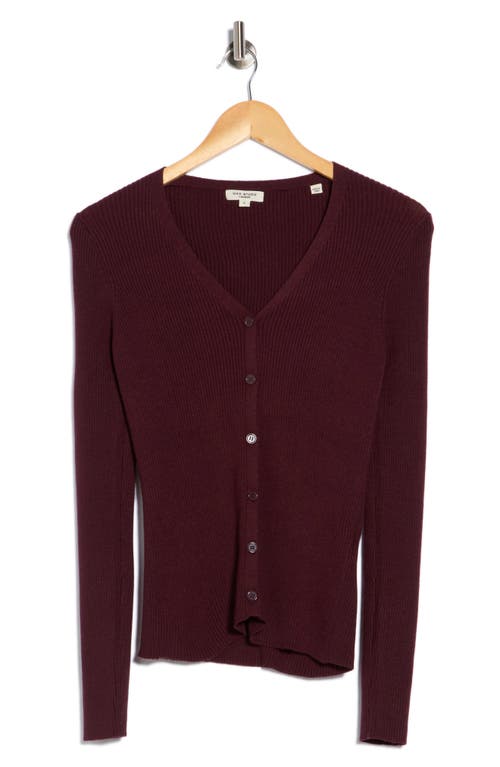 Max Studio V-neck Cardigan V-neck Cardigan In Burgundy