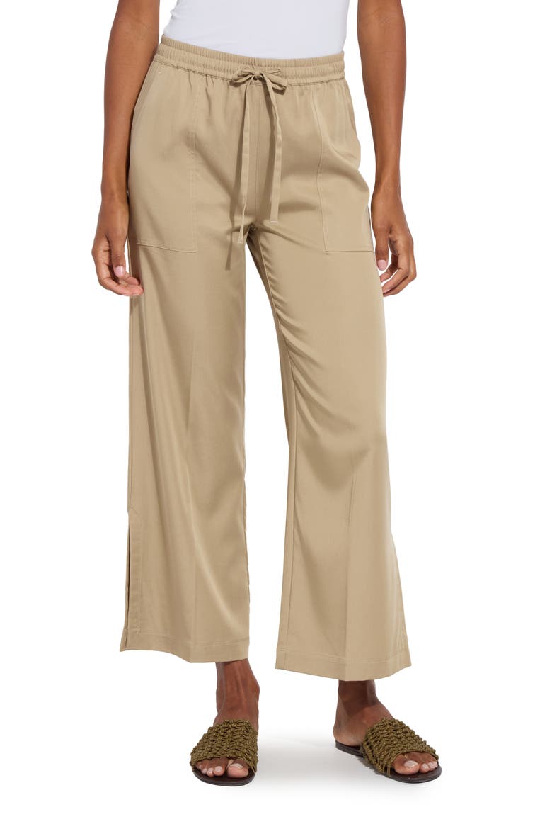 Zena Drawstring Ankle Wide Leg Pants, Main, color, SANDSTONE