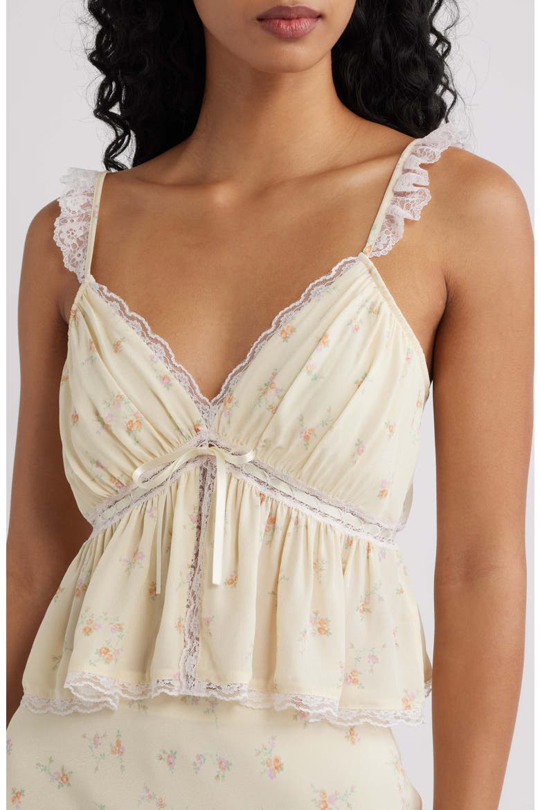 Nicoleta Lace Trim Camisole, Alternate, color, LEMON HAZE