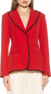 Alexia Admor Contrast Embroidered Blazer