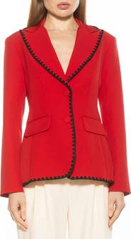 Alexia Admor Contrast Embroidered Blazer