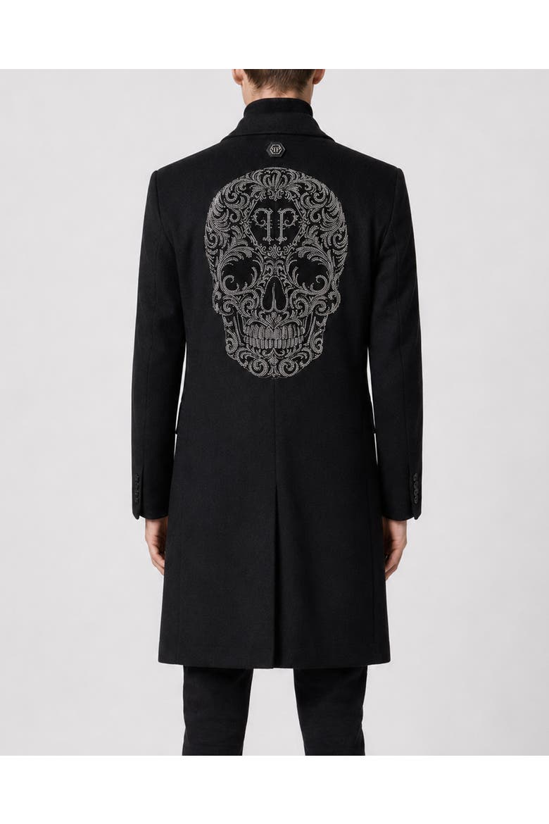 Coat Long Skull Men, Alternate, color, black