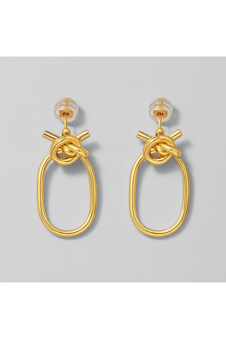 The Ellington Knot Drop Earrings, Main, color, Gold
