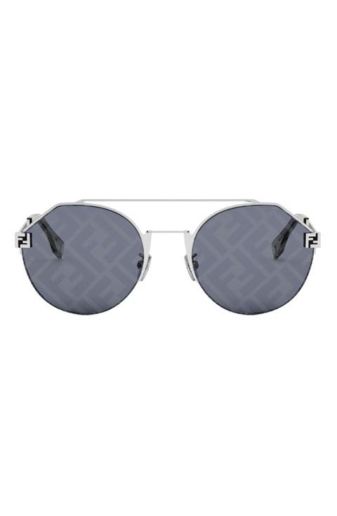 'Fendi Sky 55mm Round Sunglasses