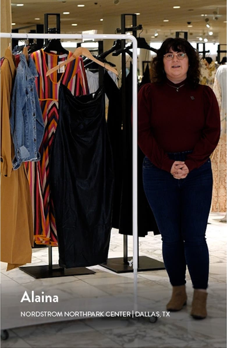 Faux Leather Strapless Dress, sales video thumbnail