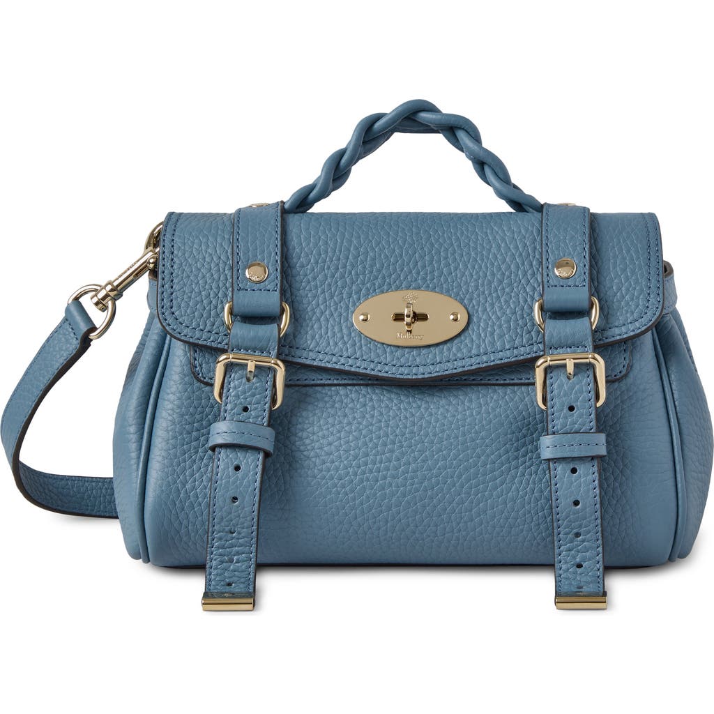 Mulberry Mini Alexa Leather Satchel In Brighton Blue