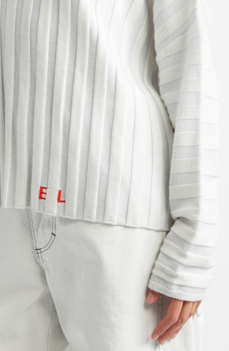 Eckhaus Latta Keyboard Stripe Merino Wool Sweater, Alternate, color, Snow