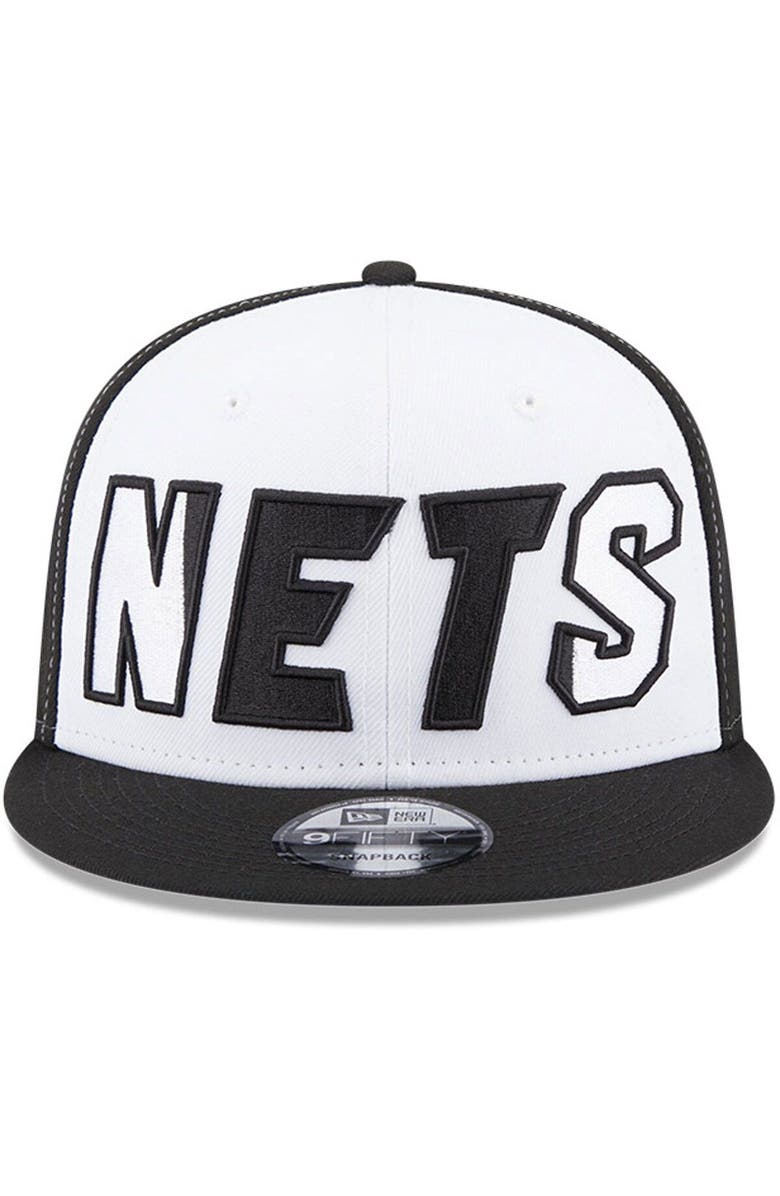 New Era Men's New Era  White/Black Brooklyn Nets Back Half 9FIFTY Snapback Hat, Alternate, color, 