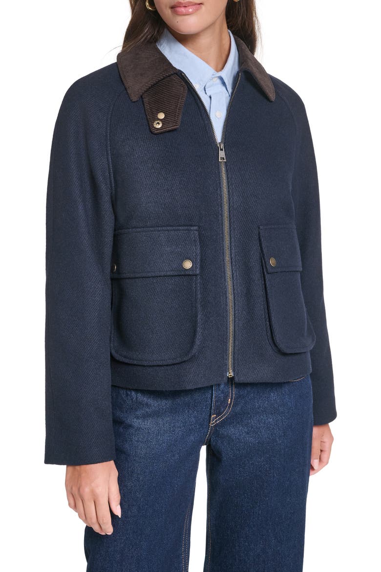 Zip Front Jacket, Main, color, NAVY
