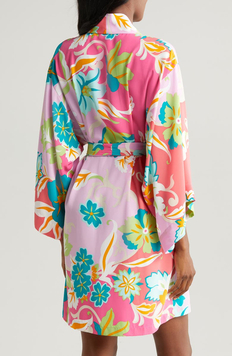 Natori Marabella Short Satin Robe, Alternate, color, 