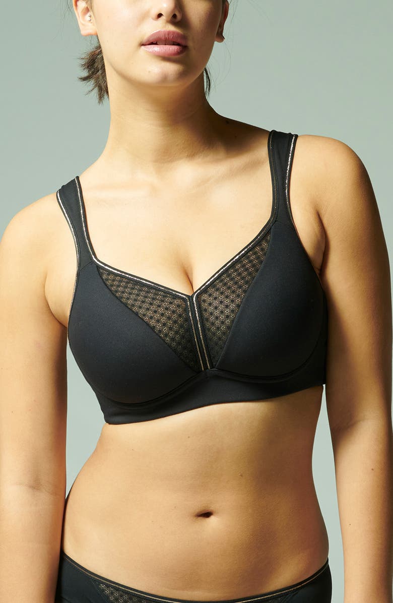 Simone Perele Harmony Underwire Sports Bra, Alternate, color, Black