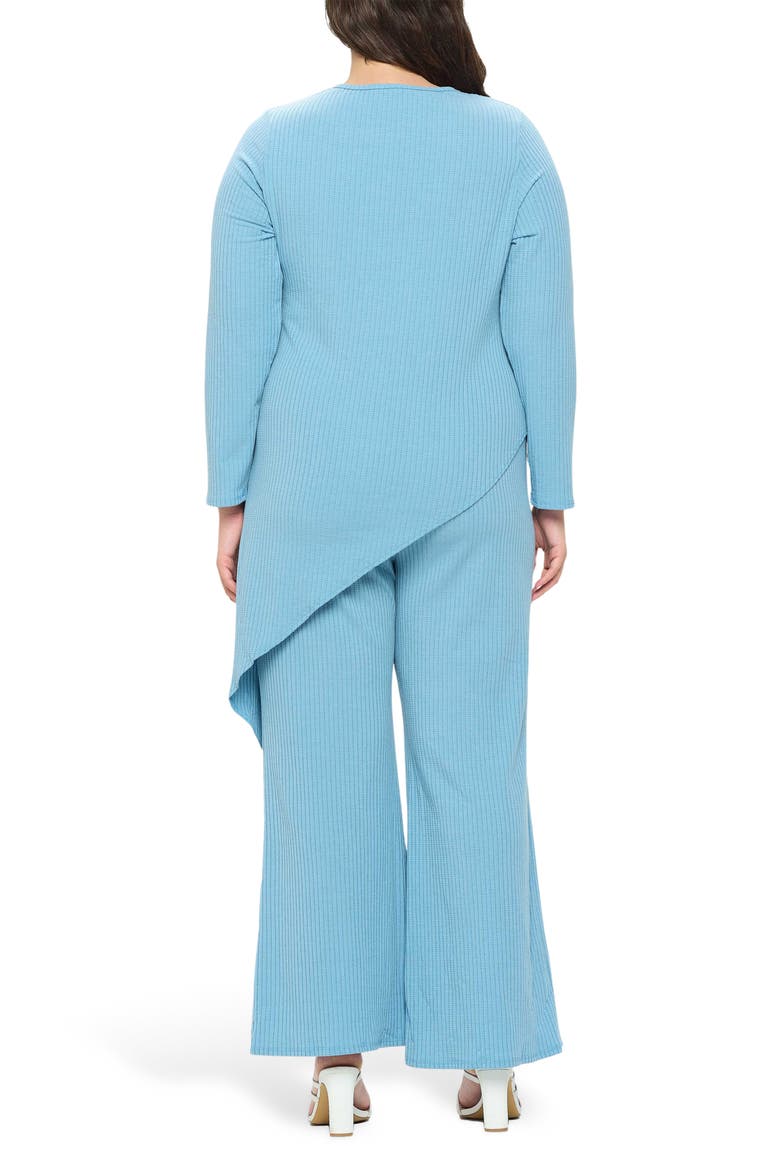 Gianna Asymmetric Top & Pants Set, Alternate, color, DENIM
