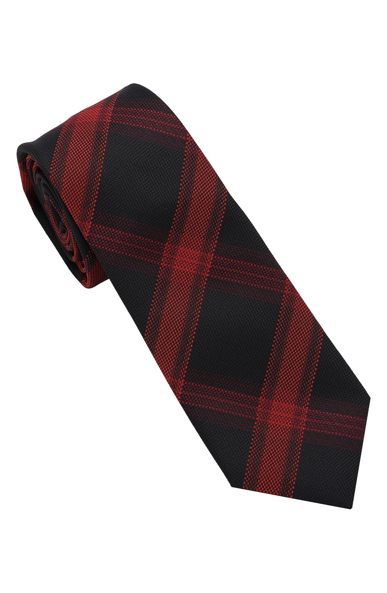 Dkny Large Plaid Tie In Multi