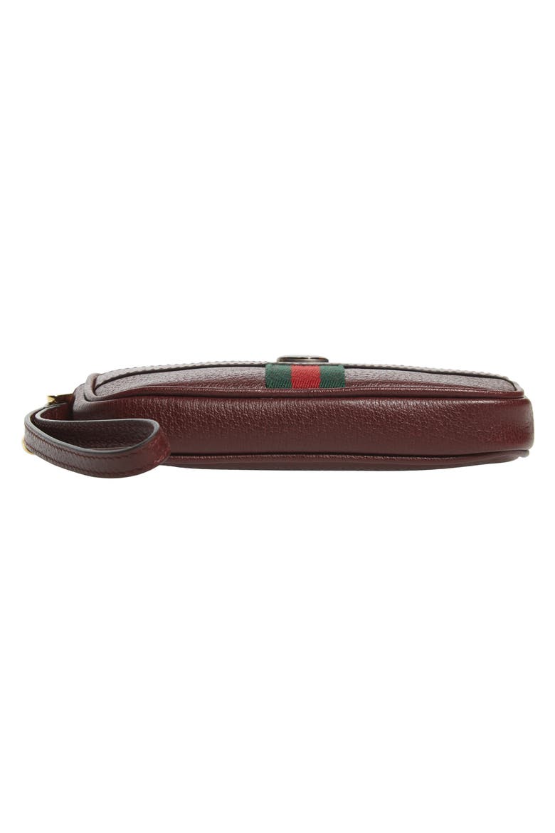 Ophidia Leather iPhone Case, Alternate, color, VINTAGE BORD/ VERT RED VERT