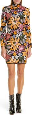 Smythe Sequin Embroidered Long Sleeve Minidress