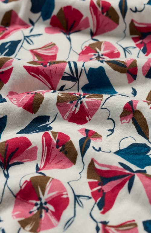 Seasalt Cornwall Appletree Keyhole T-shirt In Parasol Floral Chalk